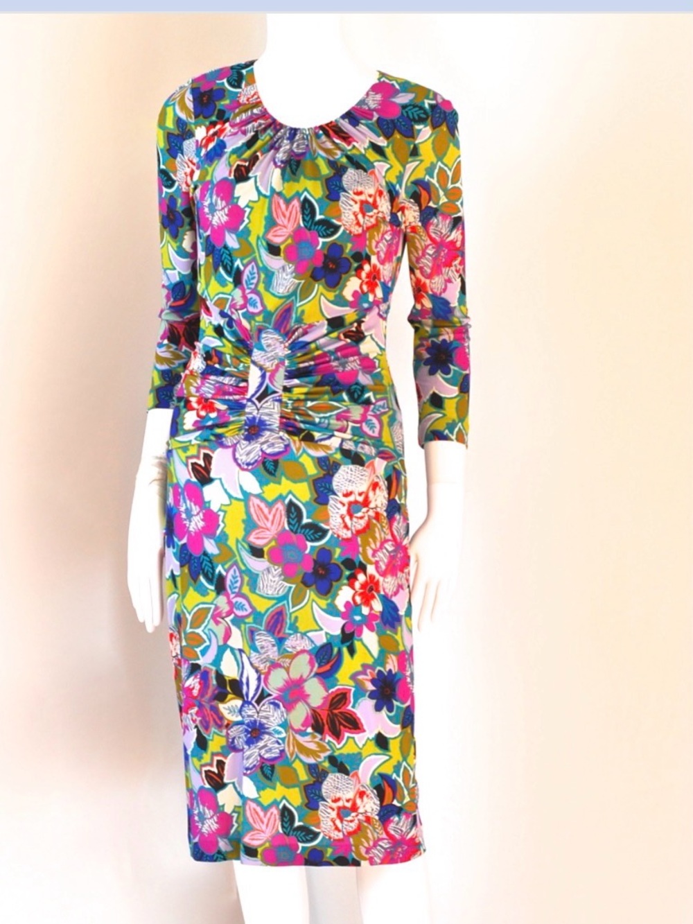 Etro multicolor floral with gathering at waist